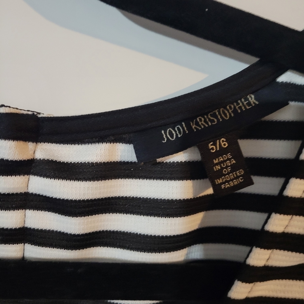 Jodi Kristopher black and white striped dress  size 5/6 - Picture 10 of 10